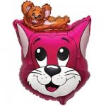 Шар (27"/69 см) Фигура, Кот, Фуше, 1 шт.