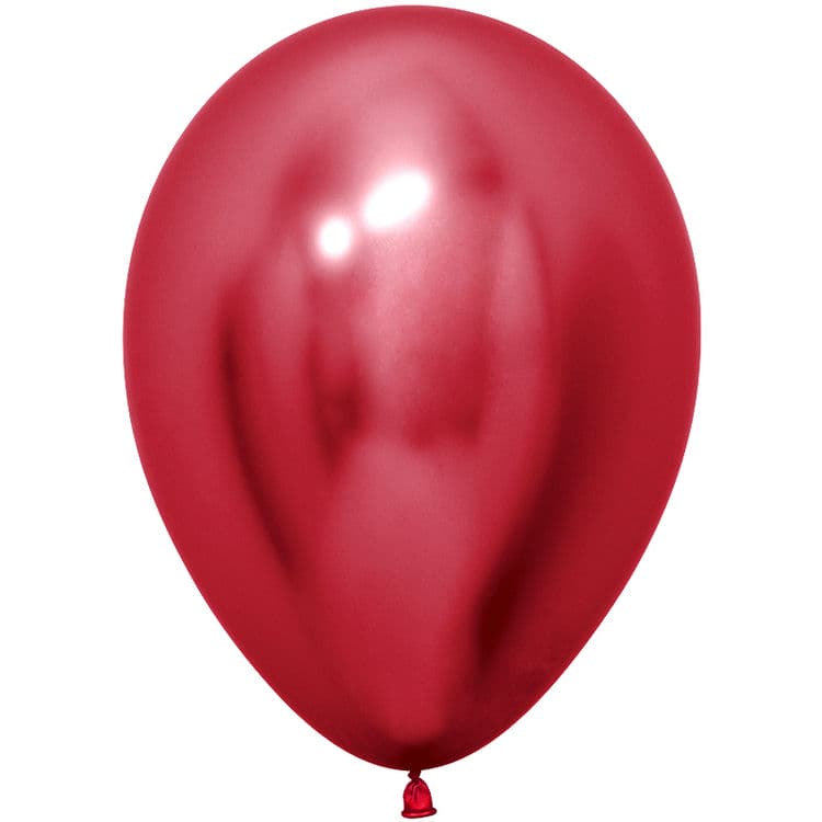 Шар (12"/30 см) Reflex, Зеркальный блеск, Красный (915), хром, 50 шт
