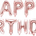 Набор шаров-букв (16"/41 см) Мини-Надпись "Happy Birthday", Розовое Золото, 1шт. в упак.