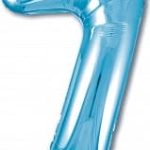 Шар (40"/102 см) Цифра, 7 Slim, Голубой, 1 шт. в упак.