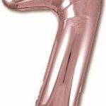 Шар (40"/102 см) Цифра, 7 Slim, Розовое Золото, 1 шт. в упак.