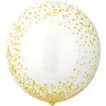 Шар К (18"/46 см) BUBBLE СФЕРА Конфетти жёлтое
