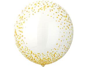 Шар К (18"/46 см) BUBBLE СФЕРА Конфетти жёлтое