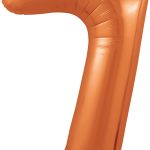 Шар (40''/102 см) Цифра, 7 Slim, Папайя, 1 шт. в уп.