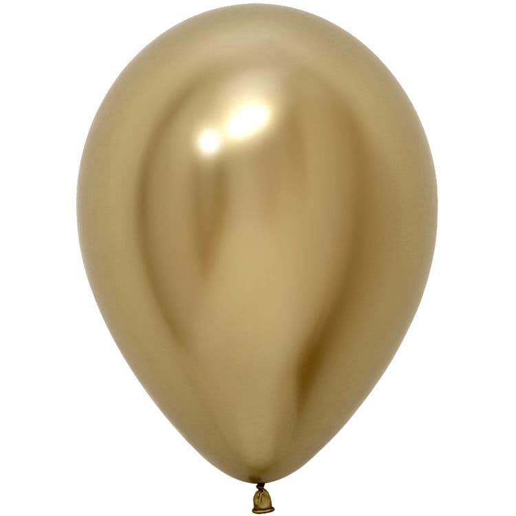 Шар (12"/30 см) Reflex, Зеркальный блеск, Золото (970), хром, 50 шт.