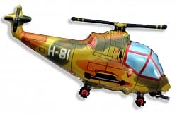 Шар (38"/97 см) Фигура, Вертолет, Военный, 1 шт.