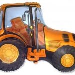 Шар (37"/94 см) Фигура, Трактор, Оранжевый, 1 шт.