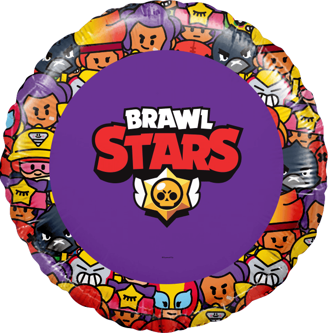 Шар (18''/46 см) Круг, Brawl Stars, Команда бойцов, дизайн №1, Фиолетовый, 1 шт. в упак.