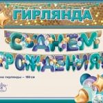 Гирлянда С Днем Рождения! (воздушные шарики), Бирюзовый, 180 см