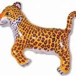 Шар (14"/36 см) Мини-фигура, Леопард, Черные пятна, 1 шт.