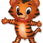 Шар (12"/30 см) Мини-фигура, Тигренок, Черные полоски, 1 шт.
