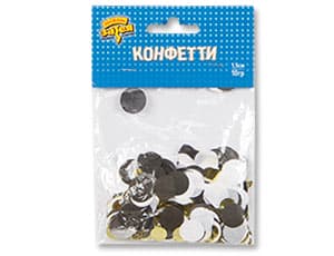 Конфетти Круги тишью, фол Золот/Чер 10грG