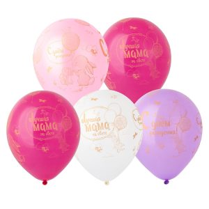 Шар Шелк+рис (12"/30см) С ДР МАМА золот/Е