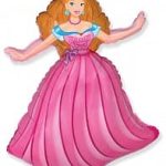 Шар (39"/99 см) Фигура, Принцесса, Розовый, 1 шт.