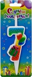Свечи Цифра, 7 Подарок, 12 см, 1 шт.