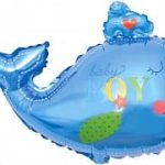 Шар (33"/84 см) Фигура, Кит (мальчик), Голубой, 1 шт.