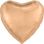 Шар (19''/48 см) Сердце, Персиковый пух, 1 шт.