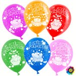 Шар (12"/30 см) С Днем Рождения! (торт), Ассорти, лайт, пастель, 2 ст, 100 шт.