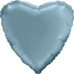 Шар (19''/48 см) Сердце, Стальной синий, Сатин, 1 шт.