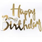 Гирлянда, Happy Birthday (изящный курсив), Золото, 200 см