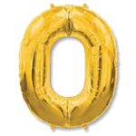 Шар Ф ЦИФРА 0 40" Gold