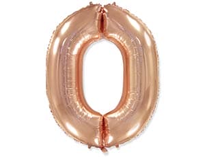 Шар Ф ЦИФРА 0 40" Rose Gold
