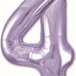 Шар (40"/102 см) Цифра, 4 Slim, Сиреневый, 1 шт. в упак.