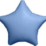 Шар (19''/48 см) Звезда, Лазурь, Сатин, 1 шт.