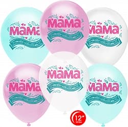Шар (12''/30 см) Мама, это навсегда!, Ассорти, пастель, 1 ст, 50 шт.