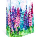 Пакет подарочный, Цветущий дельфиниум, 26*32*12 см, 1 шт.