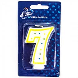 Свеча Цифра 7, Классика, 6 см, 1 шт.