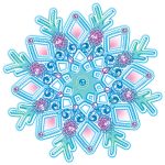 Украшение на скотче Снежинка, Зимний кристалл, 15*15 см, с блестками, 10 шт.