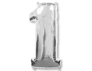 Шар Ф ЦИФРА 1 40" Silver