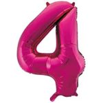 Шар К ЦИФРА 4 40" Fuchsia