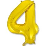 ШАР К ЦИФРА 4 40" Gold