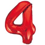 Шар К ЦИФРА 4 40" Red