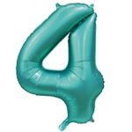 Шар К ЦИФРА 4 40" Сатин Teal
