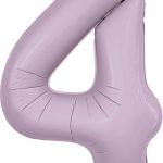 Шар (40''/102 см) Цифра, 4 Slim, Орхидея, 1 шт. в упак.