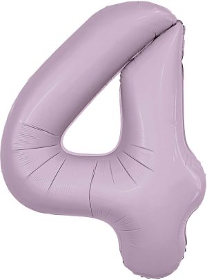 Шар (40''/102 см) Цифра, 4 Slim, Орхидея, 1 шт. в упак.