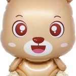 Шар (28''/71 см) Фигура, Медвежонок, Коричневый, 1 шт.