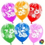 Шар (12"/30 см) Тропические птицы, Ассорти, лайт, пастель, 5 ст, 100 шт.