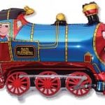 Шар (31"/79 см) Фигура, Паровозик, Синий, 1 шт.