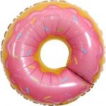 Шар (27"/69 см) Фигура, Пончик, Розовый, 1 шт.