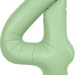 Шар (40''/102 см) Цифра, 4 Slim, Олива, 1 шт. в уп.