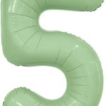 Шар (40''/102 см) Цифра, 5 Slim, Олива, 1 шт. в уп.