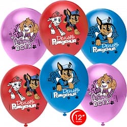 Шар (12''/30 см) Щенячий Патруль, С Днем Рождения!, Ассорти, пастель, 1 ст, 25 шт.