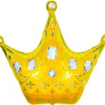 Шар (31''/79 см) Фигура, Корона, Золото, 1 шт. в упак.