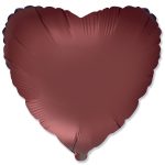Шар (18''/46 см) Сердце, Ройбуш, Сатин, 1 шт.