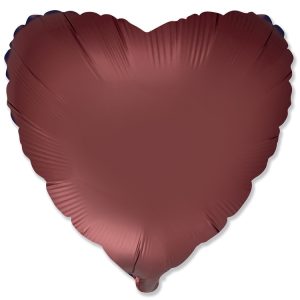 Шар (18''/46 см) Сердце, Ройбуш, Сатин, 1 шт.