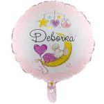ШАР К 18" РУС ДЕВОЧКА С рождением